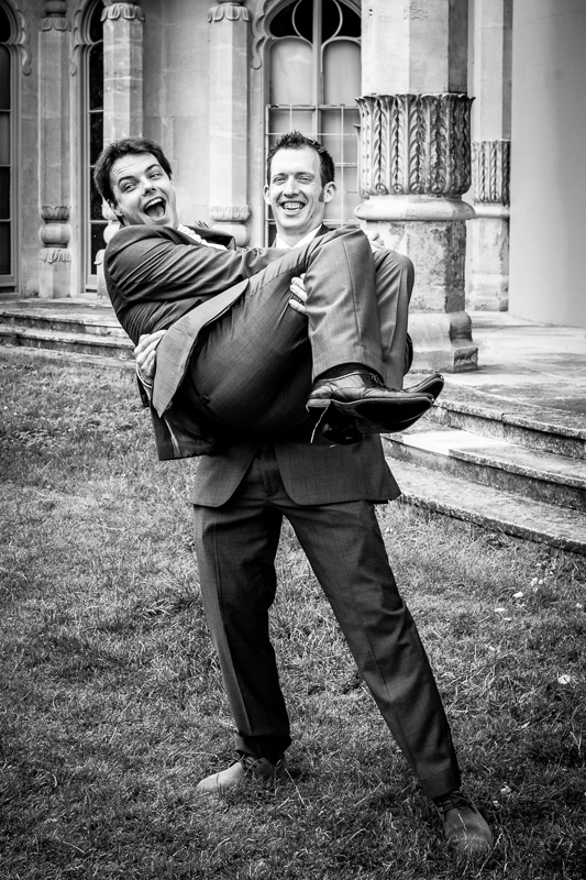 20120707120004 documentary wedding photographer in Brighton - the alternative groom and best man pose